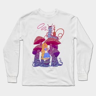 Alice and The Hookah Smoking Caterpillar Long Sleeve T-Shirt